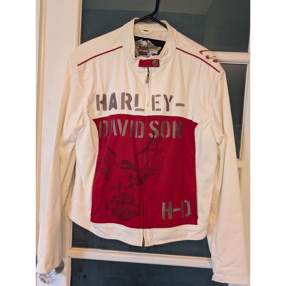 Harley-Davidson Women's White/Red Moto Jacket